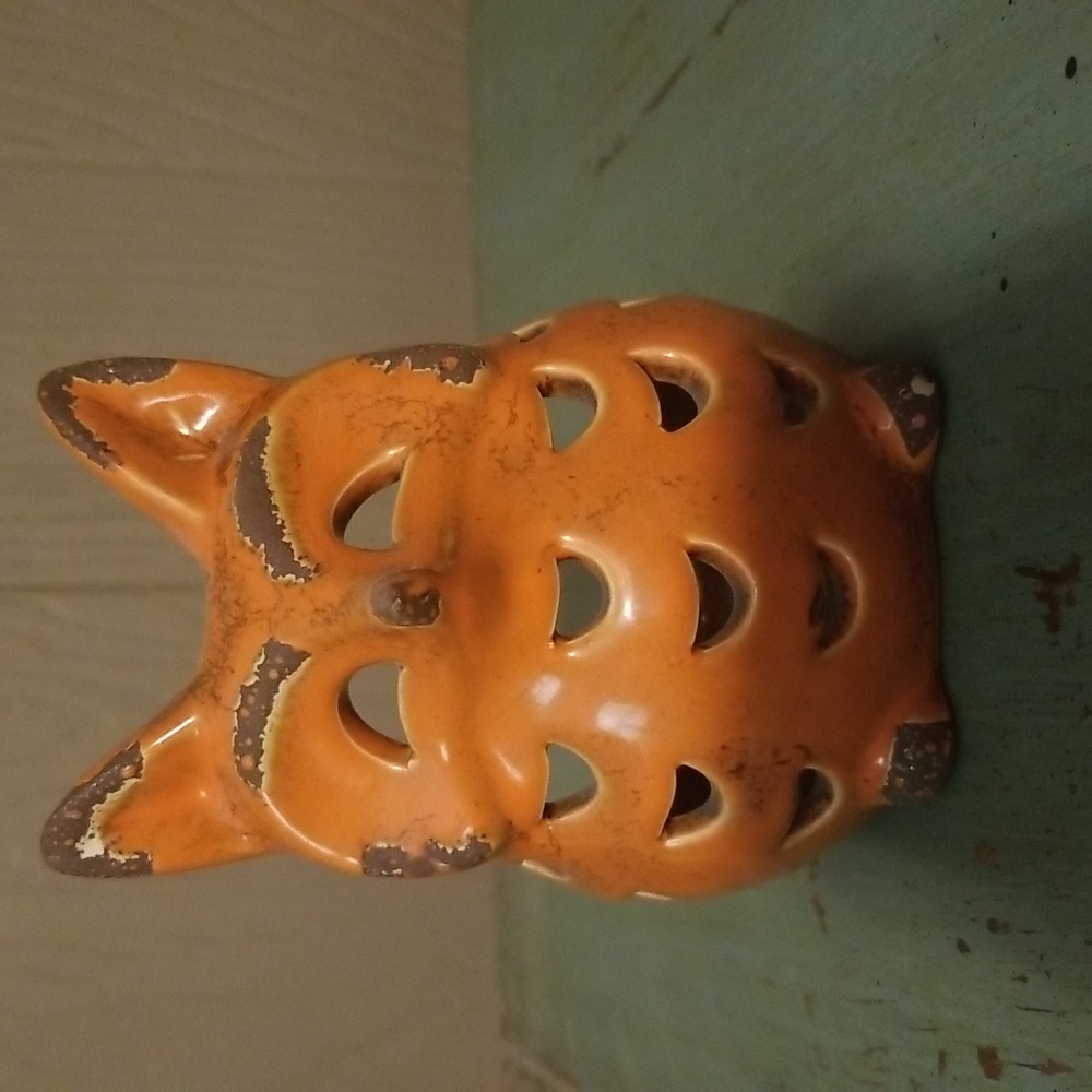 Adorable Fox Rustic Ceramic Candle Holder